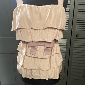 Bordeaux Heather Tan/cream Ruched Top